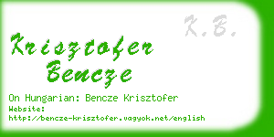 krisztofer bencze business card